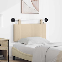 vidaXL Hängande sänggavel Med LED-lampa Gräddvit Tyg