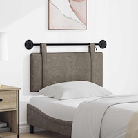 vidaXL Hängande sänggavel Med LED-lampa Grå Antik PU