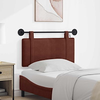 vidaXL Hängande sänggavel Med LED-lampa Skinande Brun Antik PU