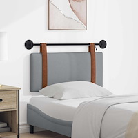 vidaXL Hängande sänggavel Med LED-lampa Ljusgrå Antik PU