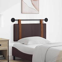 vidaXL Hängande sänggavel Med LED-lampa Mörkbrun Antik PU