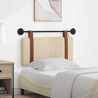 vidaXL Hängande sänggavel Med LED-lampa Gräddvit Antik PU