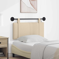 vidaXL Hängande sänggavel Med LED-lampa Gräddvit Tyg