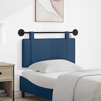 vidaXL Hängande sänggavel Med LED-lampa Blå Tyg
