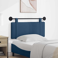 vidaXL Hängande sänggavel Med LED-lampa Blå Tyg