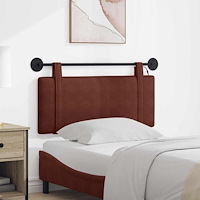 vidaXL Hängande sänggavel Med LED-lampa Skinande Brun Antik PU