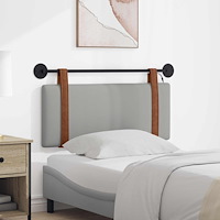 vidaXL Hängande sänggavel Med LED-lampa Moln Grå Antik PU