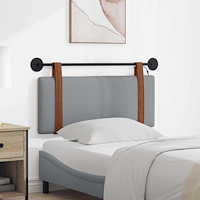 vidaXL Hängande sänggavel Med LED-lampa Ljusgrå Antik PU