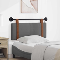vidaXL Hängande sänggavel Med LED-lampa Mörkgrå Antik PU
