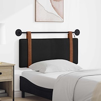 vidaXL Hängande sänggavel Med LED-lampa Svart Antik PU