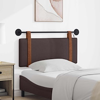 vidaXL Hängande sänggavel Med LED-lampa Mörkbrun Antik PU