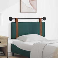 vidaXL Hängande sänggavel Med LED-lampa Mörkgrön Antik PU