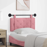 vidaXL Hängande sänggavel Med LED-lampa Rosa Sammet
