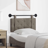 vidaXL Hängande sänggavel Med LED-lampa Grå Antik PU