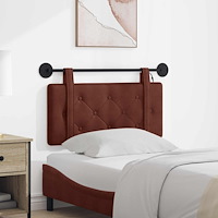 vidaXL Hängande sänggavel Med LED-lampa Skinande Brun Antik PU
