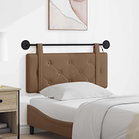 vidaXL Hängande sänggavel Med LED-lampa Cappuccino Konstläder