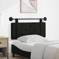 vidaXL Hängande sänggavel Med LED-lampa Svart Konstläder