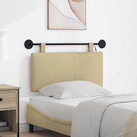 vidaXL Hängande sänggavel Med LED-lampa Ljust gröngrå Kordread tyg