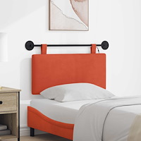 vidaXL Hängande sänggavel Med LED-lampa Röd orange Kordread tyg