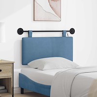 vidaXL Hängande sänggavel Med LED-lampa Blå Kordread tyg