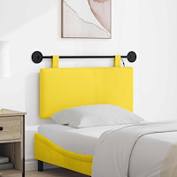 vidaXL Hängande sänggavel Med LED-lampa Ljusgul Kordread tyg