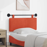 vidaXL Hängande sänggavel Med LED-lampa Röd orange Kordread tyg