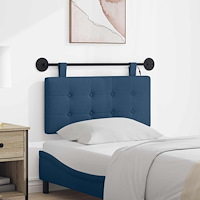 vidaXL Hängande sänggavel Med LED-lampa Blå Tyg