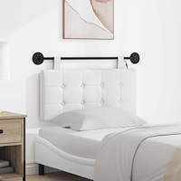 vidaXL Hängande sänggavel Med LED-lampa Vit Tyg