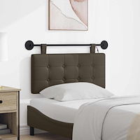 vidaXL Hängande sänggavel Med LED-lampa Grå Konstläder