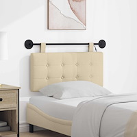 vidaXL Hängande sänggavel Med LED-lampa Gräddvit Tyg