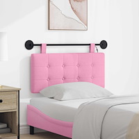 vidaXL Hängande sänggavel Med LED-lampa Rosa Tyg