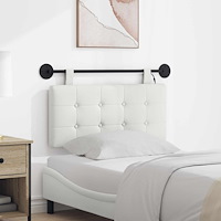 vidaXL Hängande sänggavel Med LED-lampa Vit Konstläder