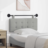 vidaXL Hängande sänggavel Med LED-lampa Moln Grå Tyg