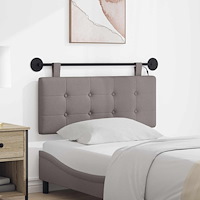 vidaXL Hängande sänggavel Med LED-lampa Taupe Tyg