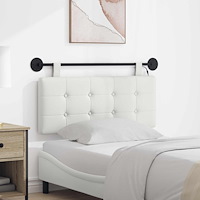 vidaXL Hängande sänggavel Med LED-lampa Vit Konstläder
