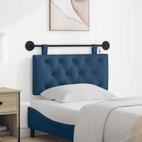 vidaXL Hängande sänggavel Med LED-lampa Blå Tyg