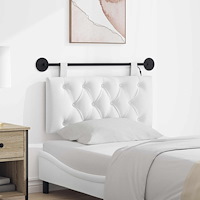 vidaXL Hängande sänggavel Med LED-lampa Vit Tyg