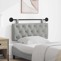 vidaXL Hängande sänggavel Med LED-lampa Moln Grå Tyg