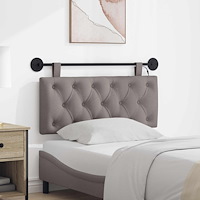 vidaXL Hängande sänggavel Med LED-lampa Taupe Tyg