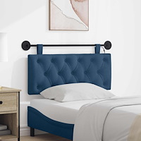 vidaXL Hängande sänggavel Med LED-lampa Blå Tyg