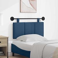vidaXL Hängande sänggavel Med LED-lampa Blå Tyg