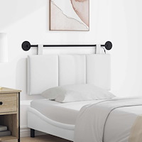 vidaXL Hängande sänggavel Med LED-lampa Vit Tyg