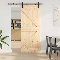 vidaXL Skjutdörr NARVIK Naturlig och svart 85 x 210 cm (152,5 cm)