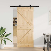 vidaXL Skjutdörr NARVIK Naturlig och svart 85 x 210 cm (152,5 cm)