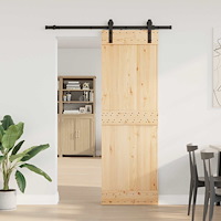 vidaXL Skjutdörr NARVIK Naturlig och svart 70 x 210 cm (152,5 cm)