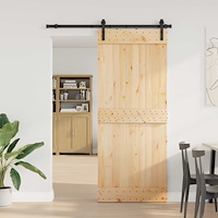 vidaXL Skjutdörr NARVIK Naturlig och svart 85 x 210 cm (152,5 cm)