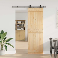 vidaXL Skjutdörr NARVIK Naturlig och svart 70 x 210 cm (152,5 cm)