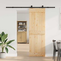 vidaXL Skjutdörr NARVIK Naturlig och svart 70 x 210 cm (213,5 cm)