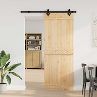 vidaXL Skjutdörr NARVIK Naturlig och svart 80 x 210 cm (152,5 cm)