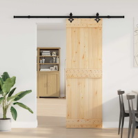 vidaXL Skjutdörr NARVIK Naturlig och svart 70 x 210 cm (213,5 cm)